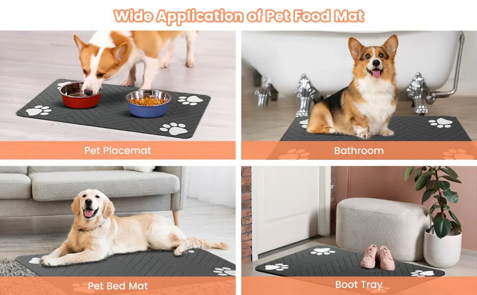 🐾 PetGuard Mat – Keep Your Pet’s Feeding Area Clean and Stylish! 🐶🐱