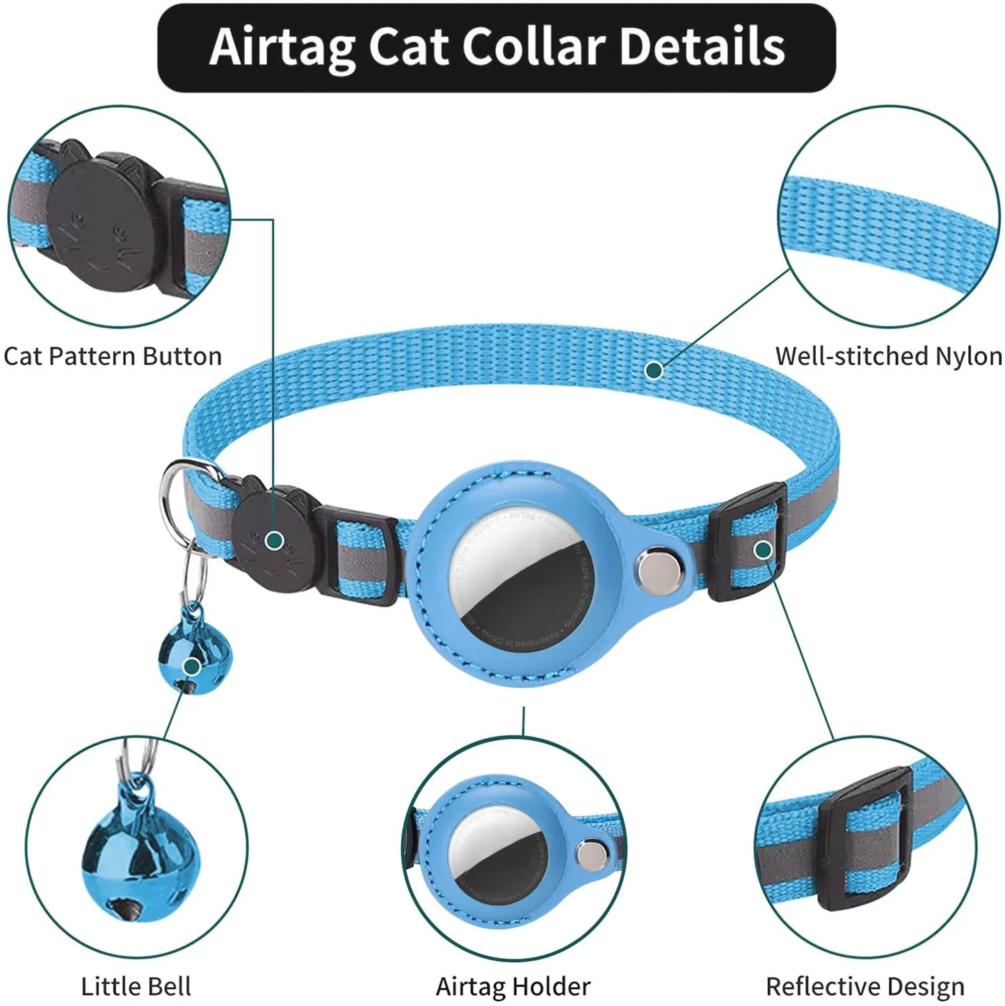 🐾 Breakaway AirTag Cat Collar – Keep Your Cat Safe & Easy to Track! 😺