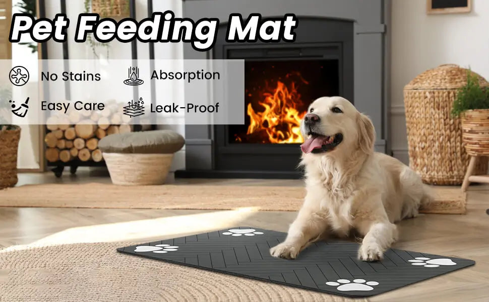 🐾 PetGuard Mat – Keep Your Pet’s Feeding Area Clean and Stylish! 🐶🐱